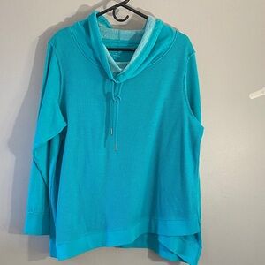 Calvin Klein Turquoise Cowl Neck Sweatshirt Size 1X